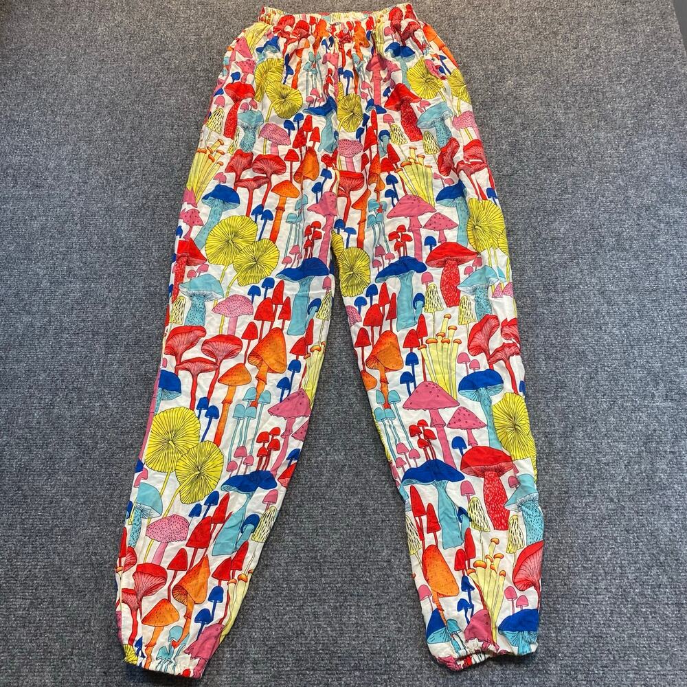 Kathmandu Imports Patchwork Pants Mushroom Print Boho Hippie Festival Joggers S